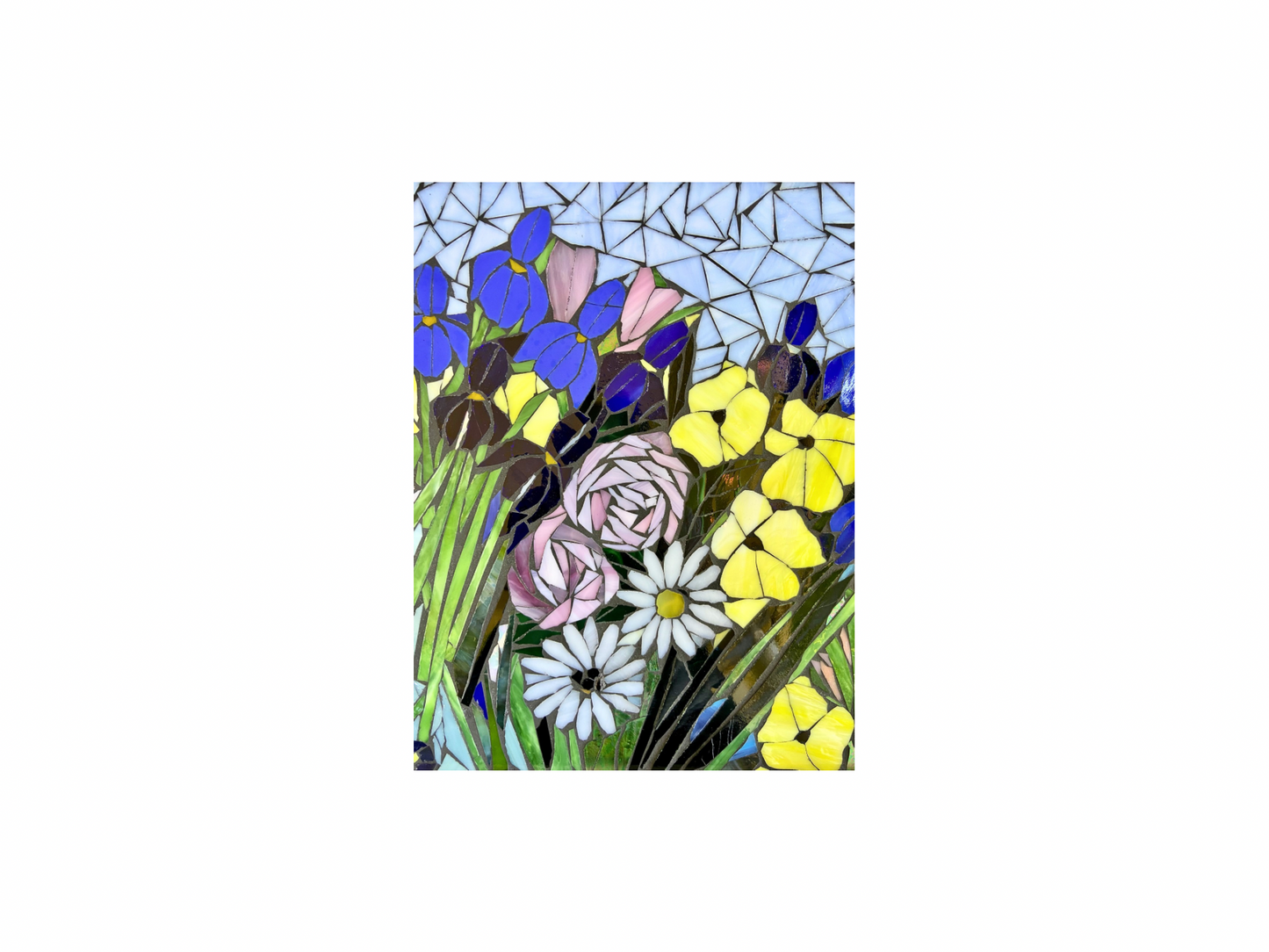 Stained Glass Flower Mosaic Window