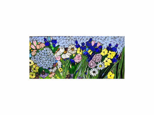 Stained Glass Flower Mosaic Window