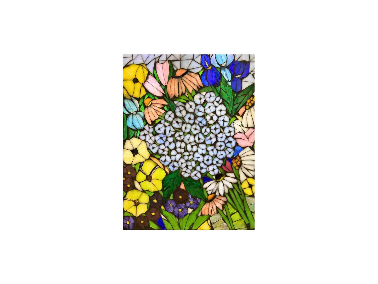 Stained Glass Flower Mosaic Window