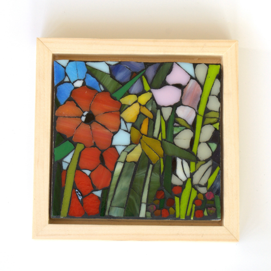 Small Stained Flower Glass Mosaic