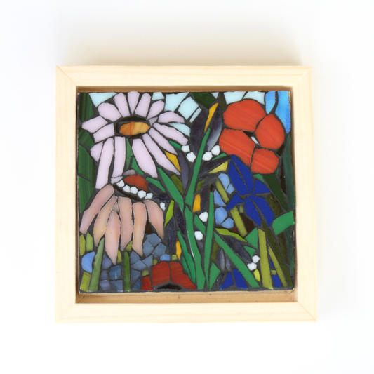 Small Stained Flower Glass Mosaic